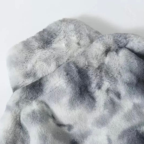 Faux Fur Tie-Dye Jacket