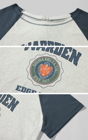 Contrast Sleeve Emblem Tee