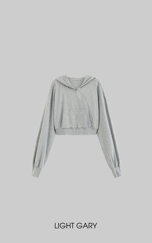 Oversized Hooded Zip-Up Sweatshirt