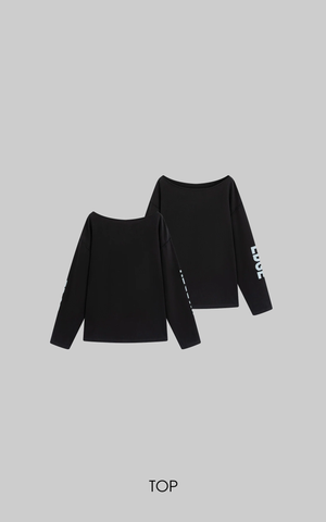 Asymmetrical Off-Shoulder Long Sleeve Top