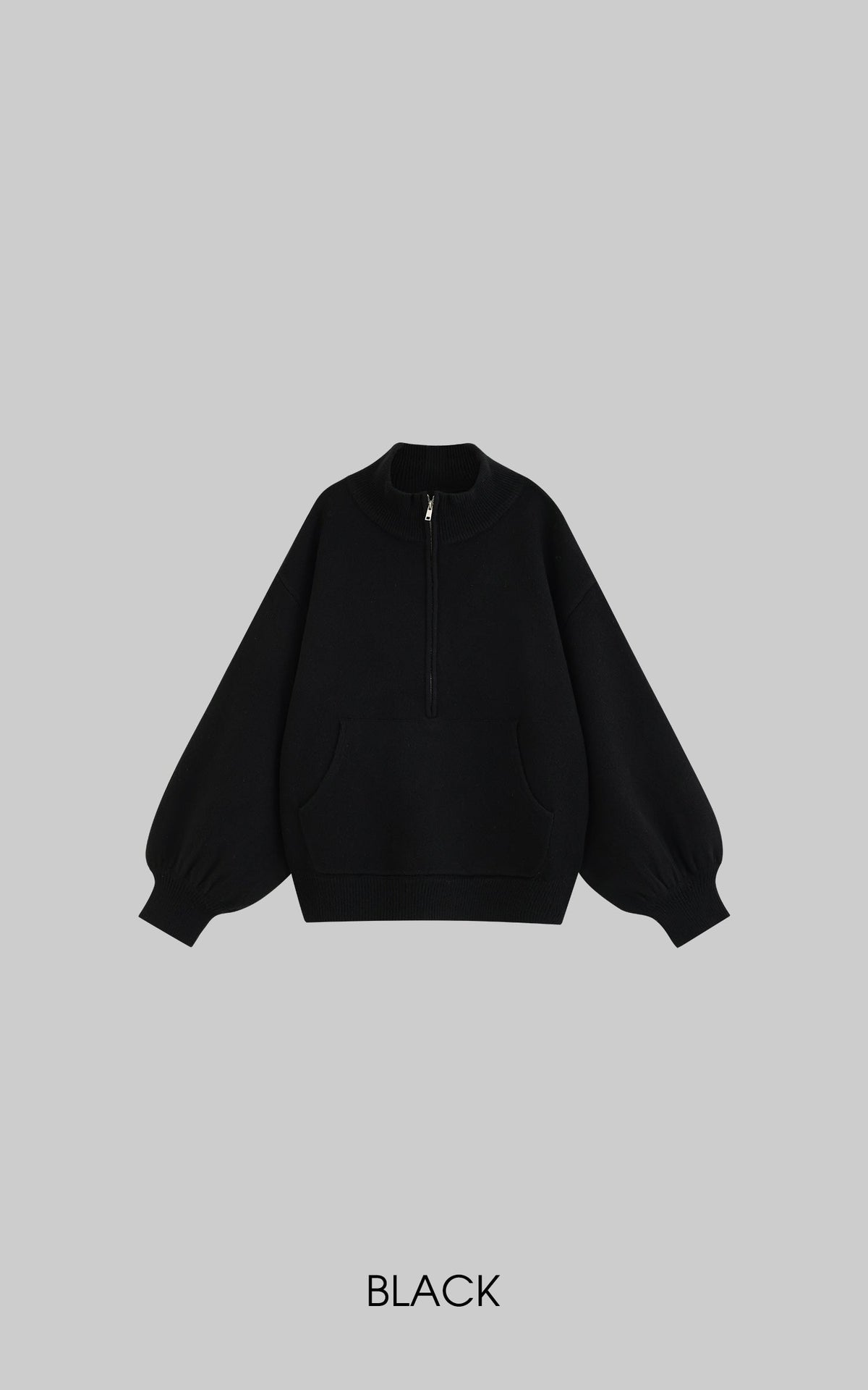 High Neck Oversized Half-Zip Sweater