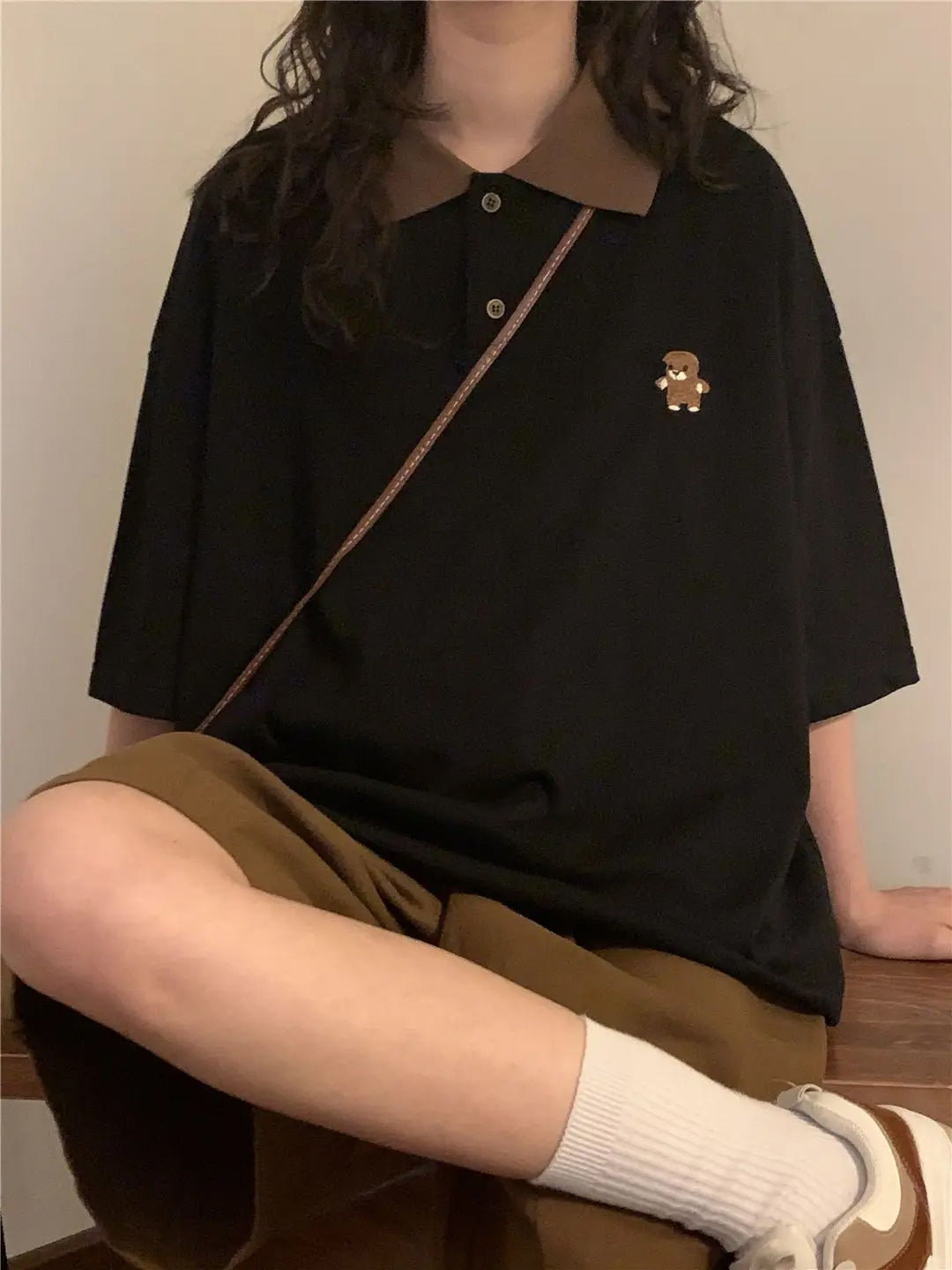 Short Sleeve Retro Pocket Embroidered Collar Shirts