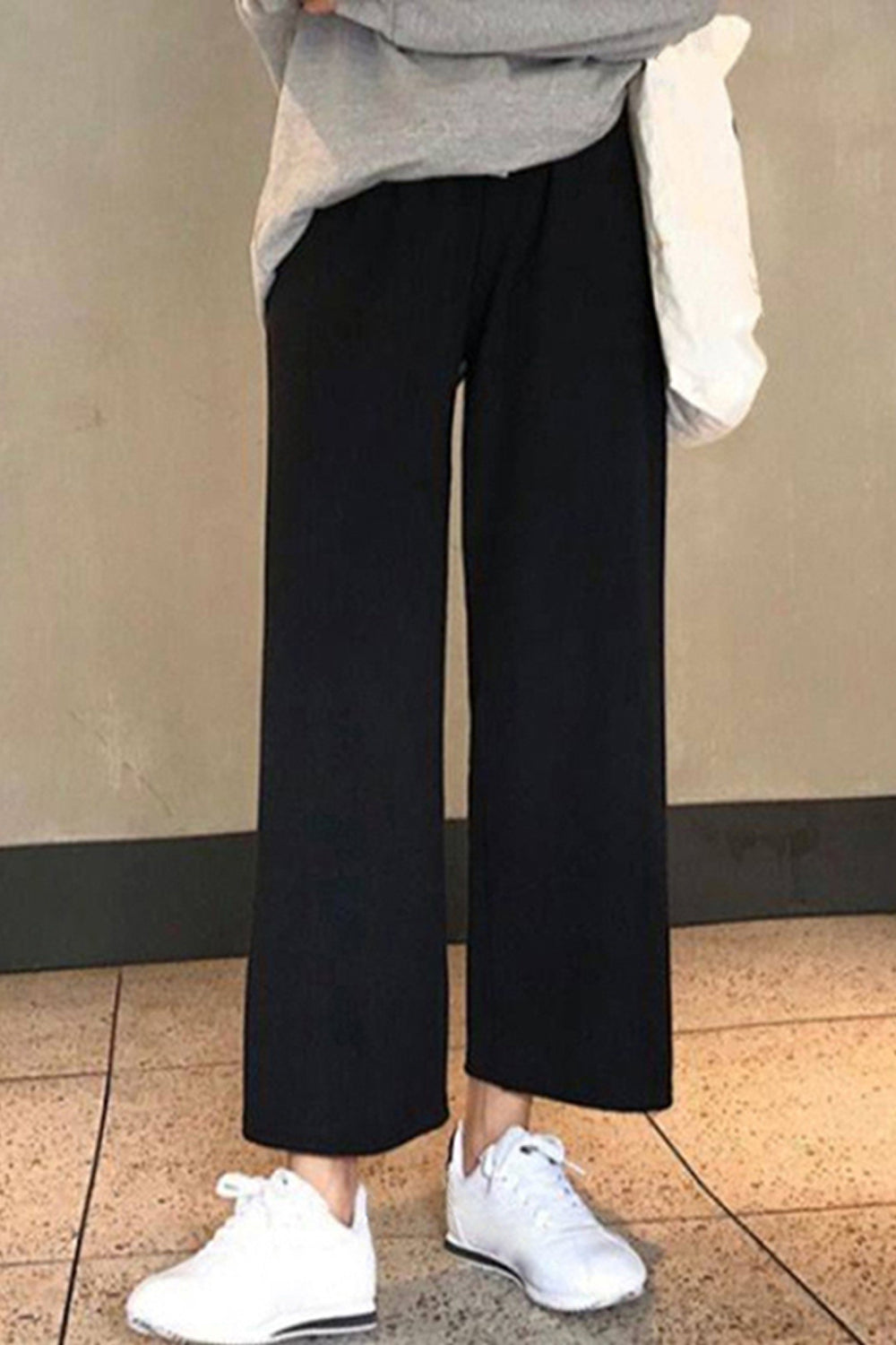 Loose Elastic Waist  Ankle Length Slim Pants