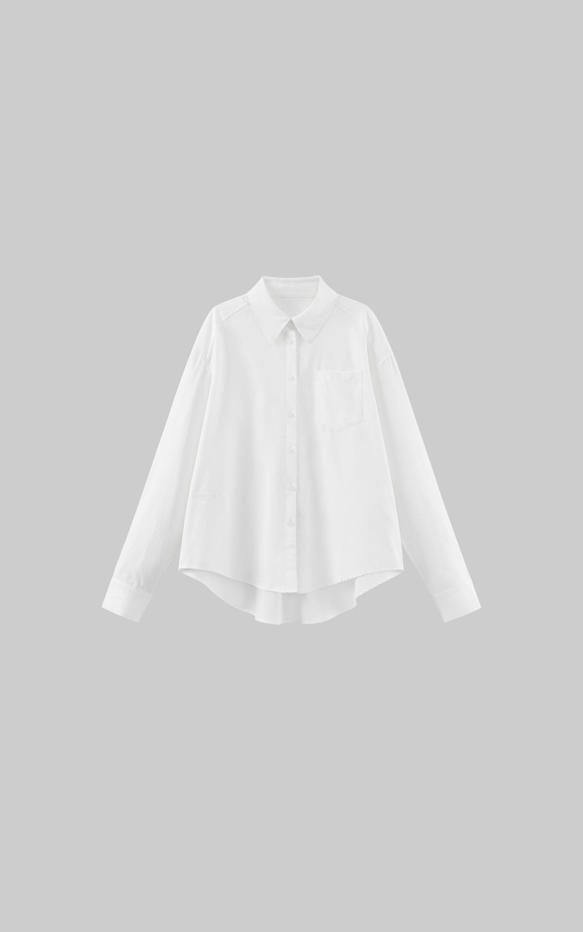 Oversized White Shirt with Embroidery Detail