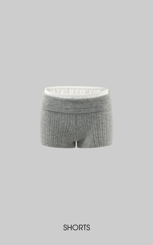 Textured Knit Hoodie and Shorts Set