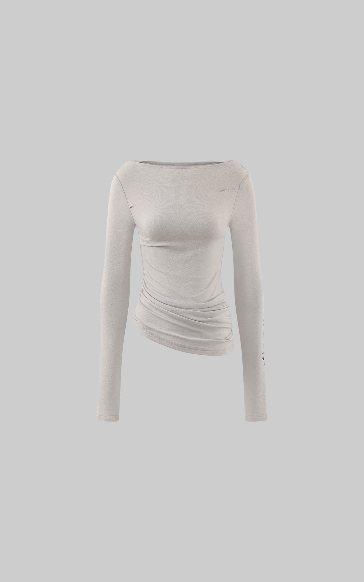 Asymmetric Long Sleeve T-Shirt with Logo Print