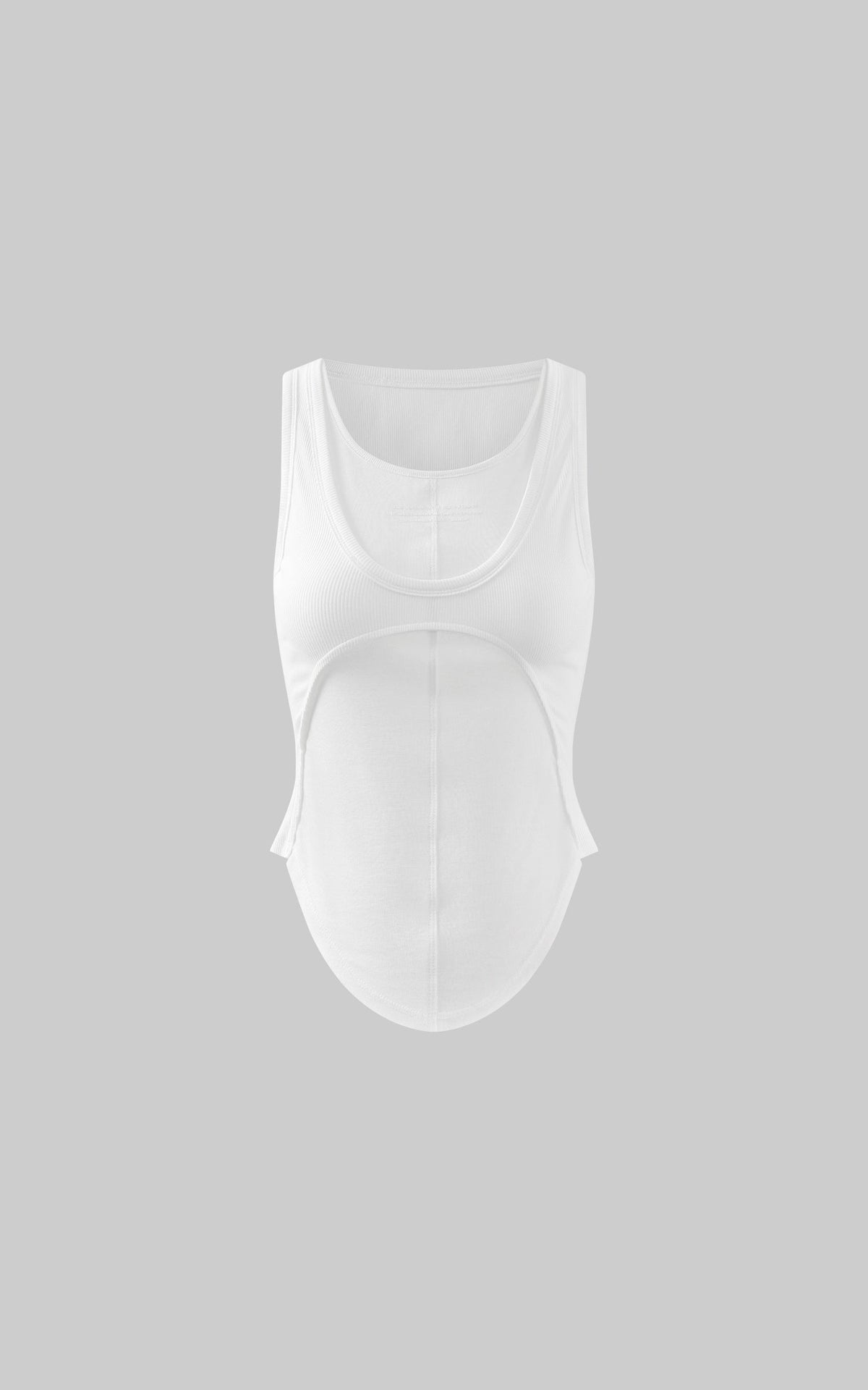 Deconstructed Layered Tank Top with Cutout Back Design
