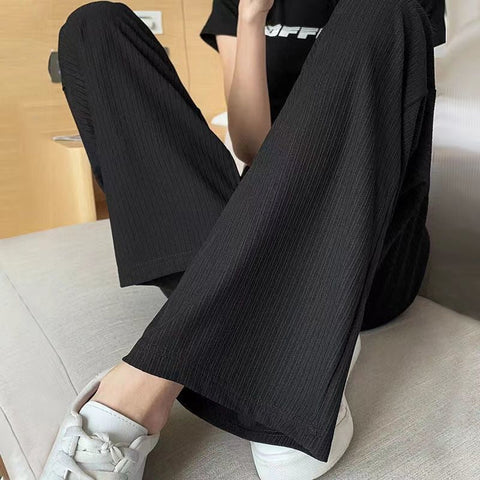 High Waist Elastic Loose Long Pants