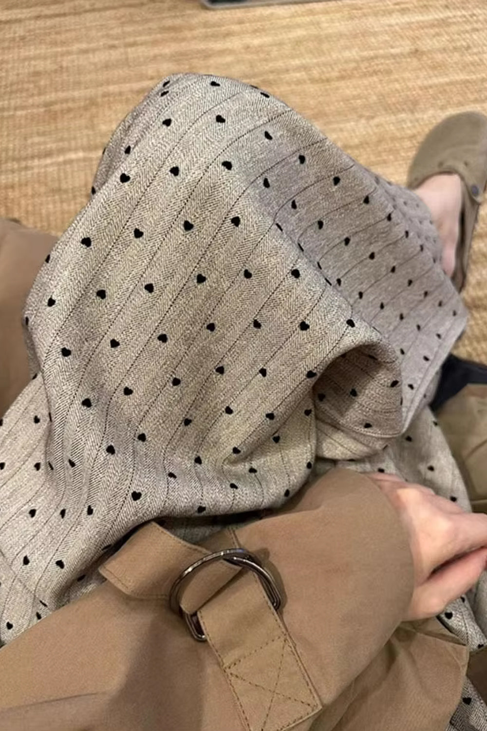 Loves Dot Pattern Long Office Pants