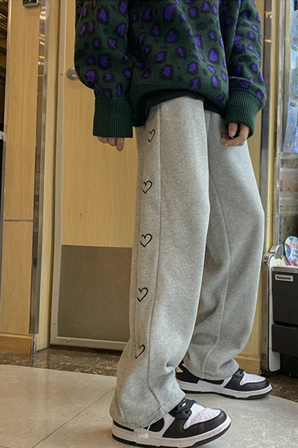 Love Side Pattern Jogger Pants