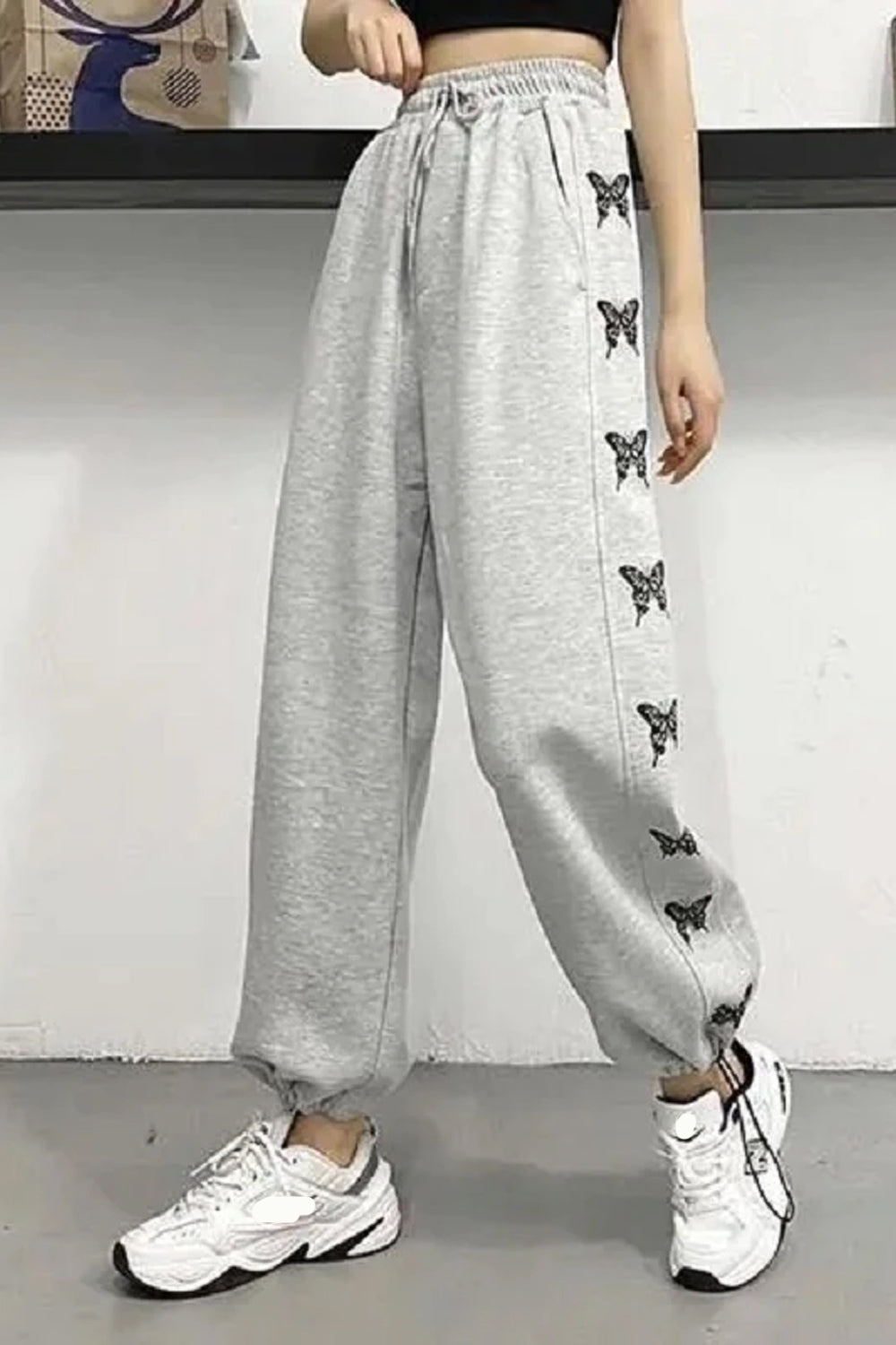 Butterfly Side Printed Jogger Sweatpants
