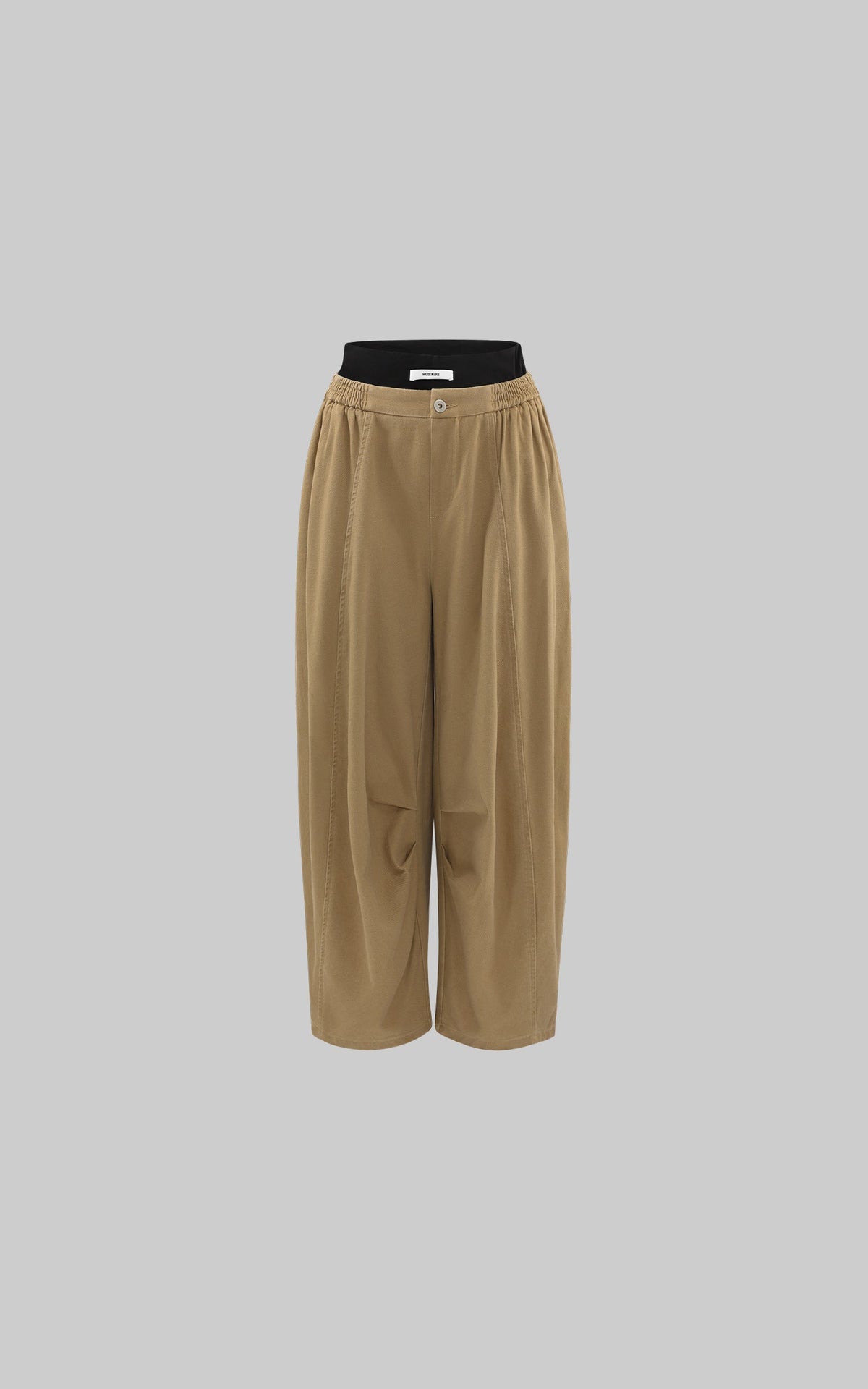 Wide-Leg Pants with Layered Waistband