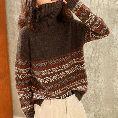 Loose Turtleneck Retro Knitted Sweater