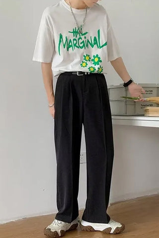Loose Solid Basic Long Men Pants