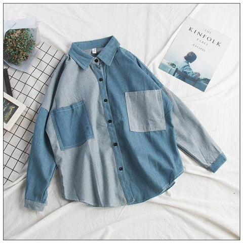 Camisa estilo blusa vaquera vintage