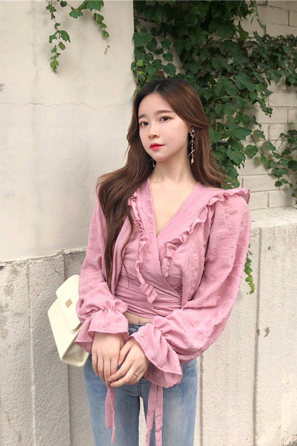 Ruffles Casual Chiffon Transparent Blouse Shirt