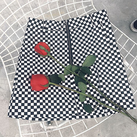 Checkerboard Plaid Skirt