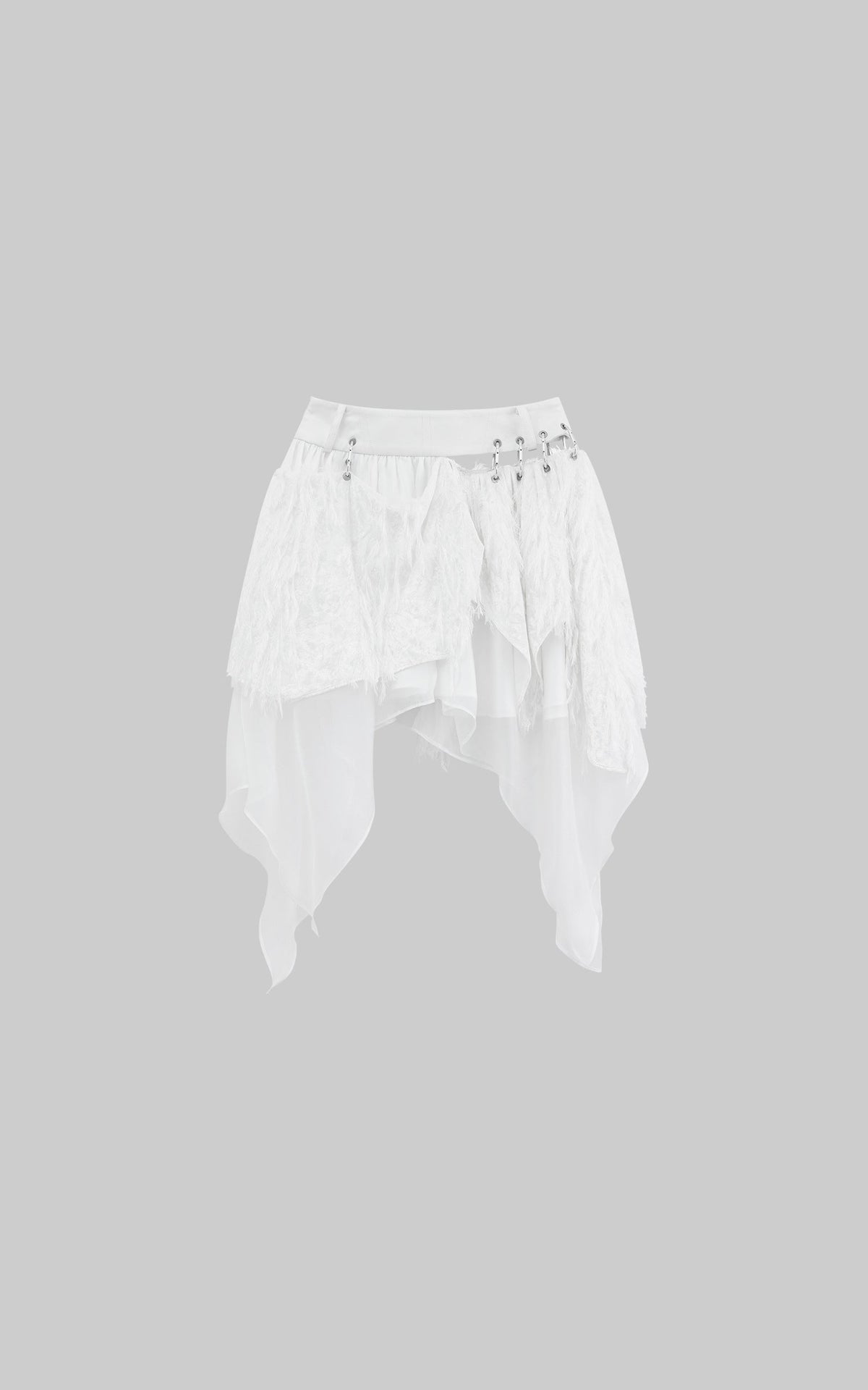Deconstructed Feather Fringe Skirt