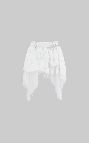 Deconstructed Feather Fringe Skirt