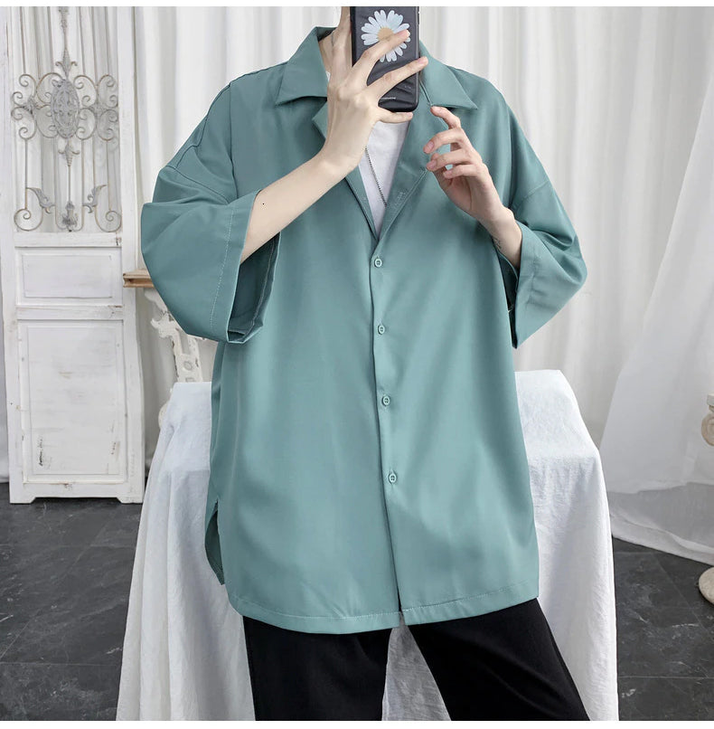 Short Sleeve Loose Casual Men Shirt