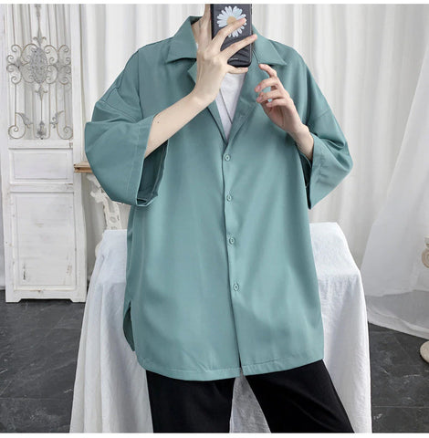 Short Sleeve Loose Casual Men Shirt