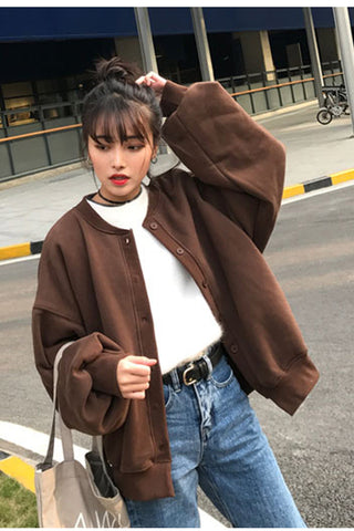 Loose Lantern Sleeve Solid Sweater