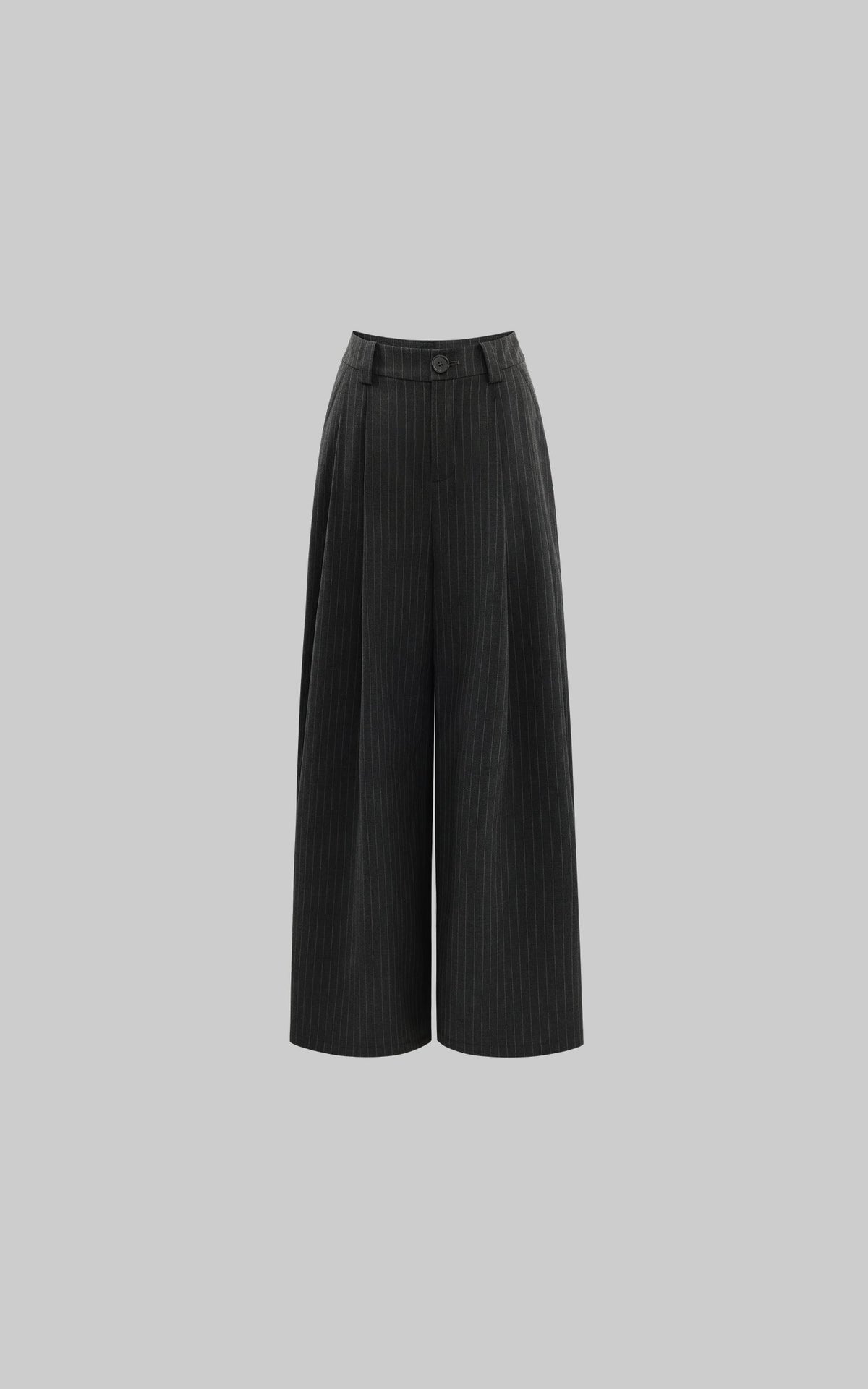 Pinstripe Wide-Leg Trousers