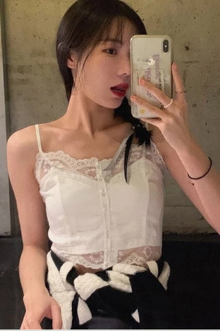 Sexy Lace Camisole Cropped Tops