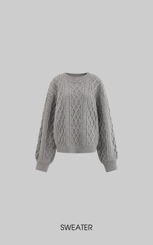 Grey Lazy Chic Sweater Set