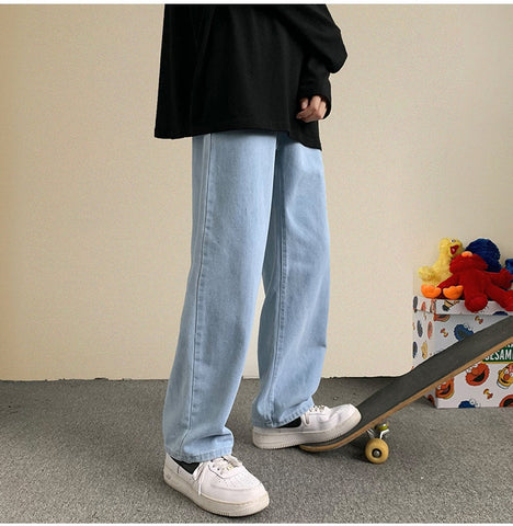 Casual Basic Long Jeans Men Pants