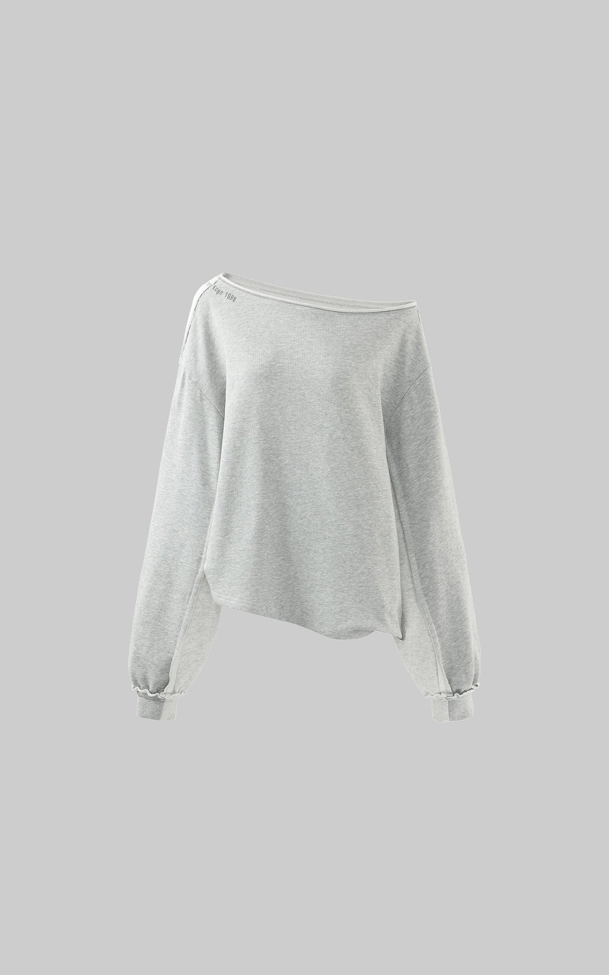 Asymmetric Cut Raw Edge Sweatshirt