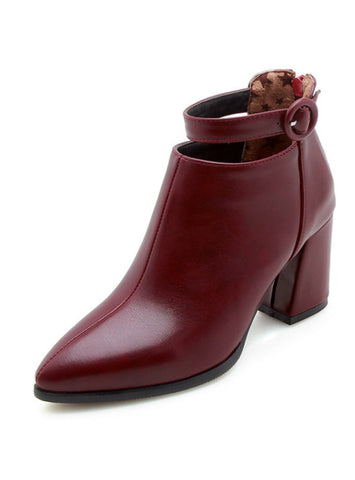 Pointed Toe Square Heel Women Boots Fashion