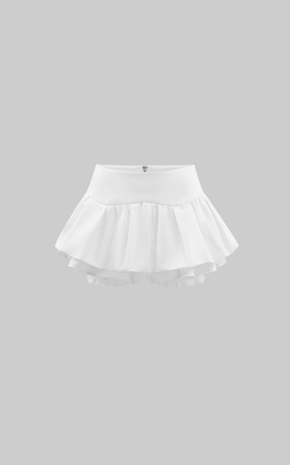 Lace Trim Layered Mini Skirt