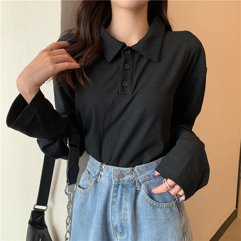 Long Sleeve Knitted Elegant Shirt