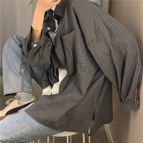 Camisas clásicas a cuadros de manga larga 