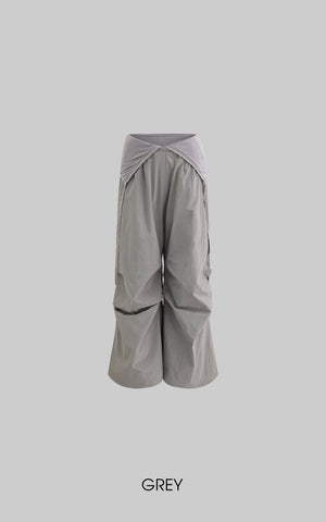 Paratrooper Draped Wide-Leg Pants