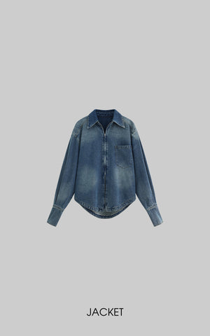 Denim Layered Set â€?Jacket, Shorts & Tank