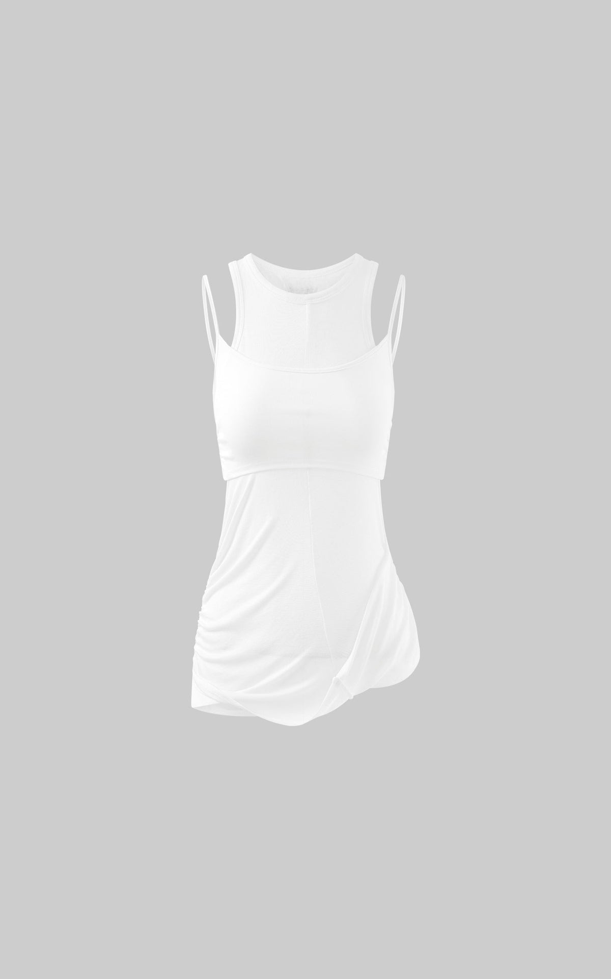 Cutout Layered Tank Top with Asymmetric Hem