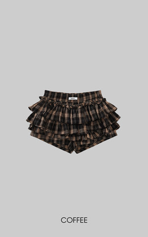 Layered Mini Skirt with Drawstring Detail