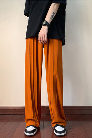 Loose Thin Pleated Men Pants