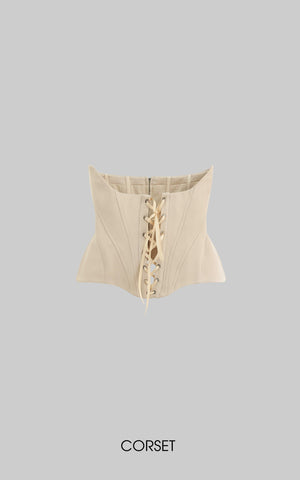 Long-Sleeve T-Shirt Tied-Waist Corset Set