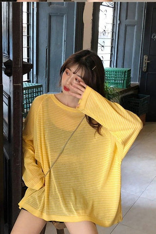 Long Sleeve Casual Striped Thin Shirts