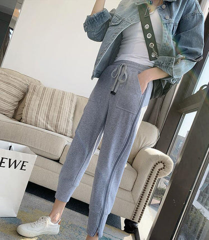 Casual Side Zipper Ankle Length Pants