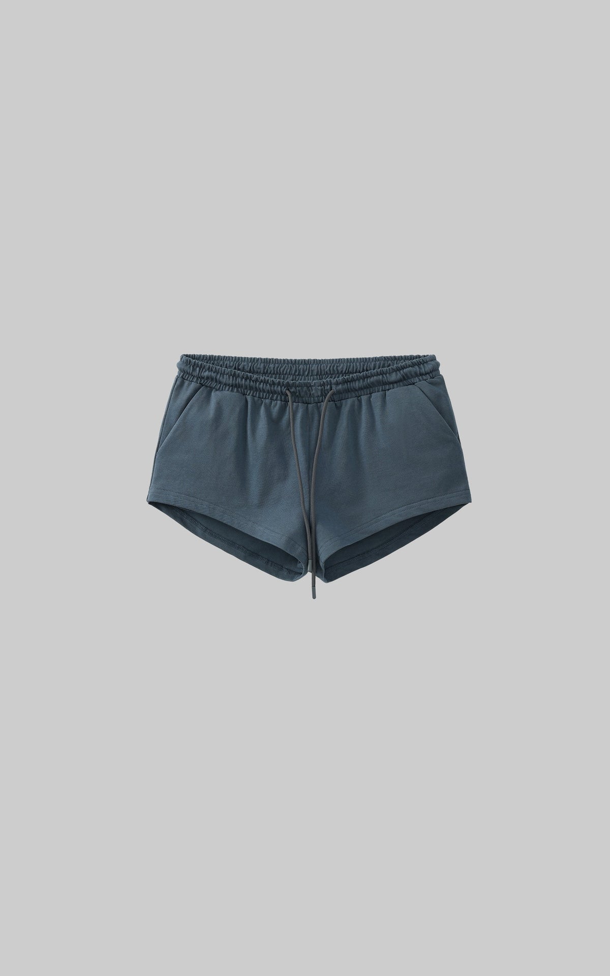 Elastic Waist Curved-Hem Mini Shorts