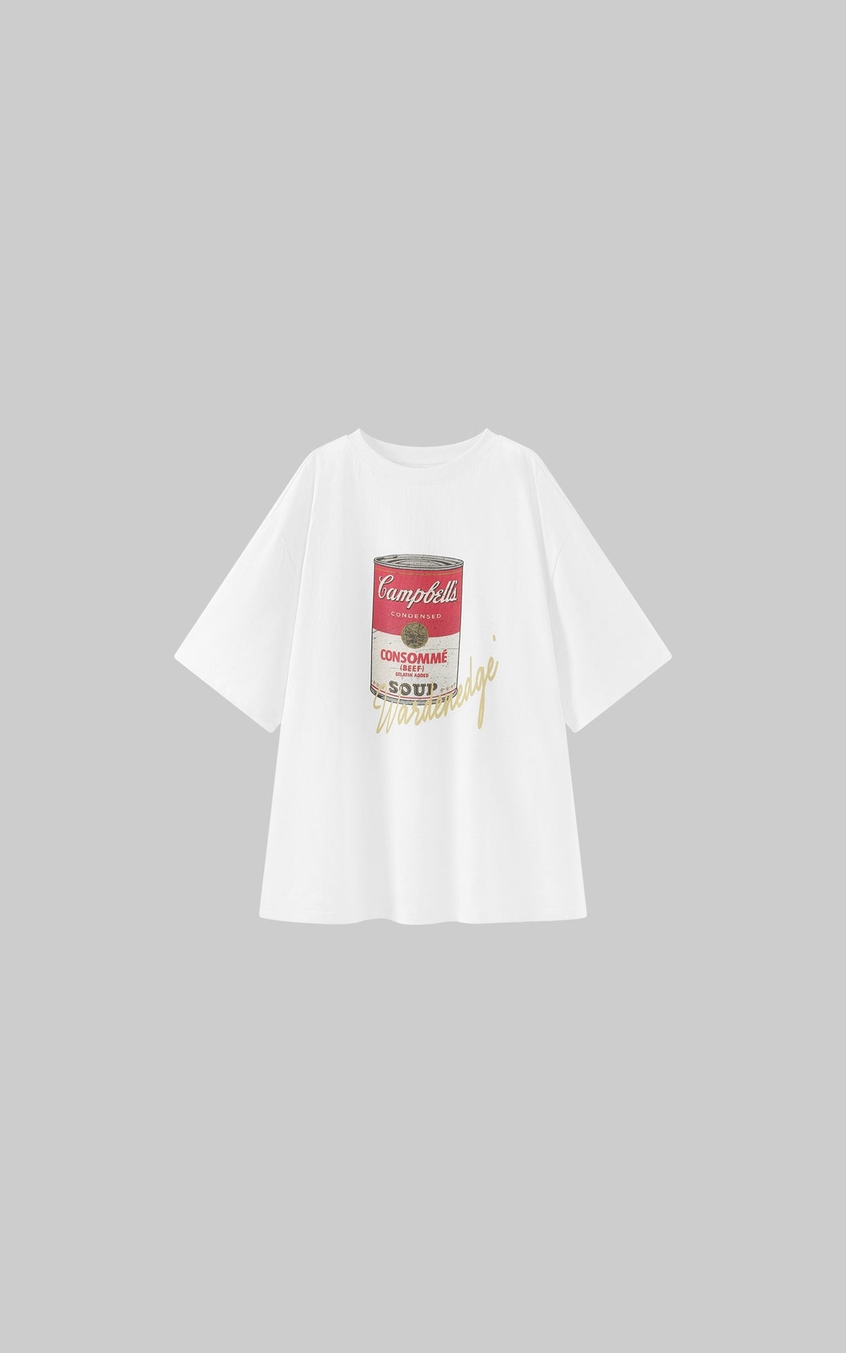 Oversized Graphic T-Shirt with Soup Can Print