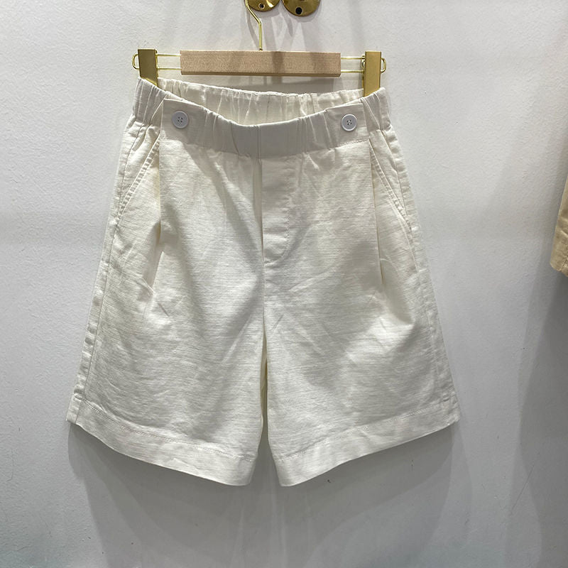 Lässige Sommershorts mit hoher elastischer Taille 