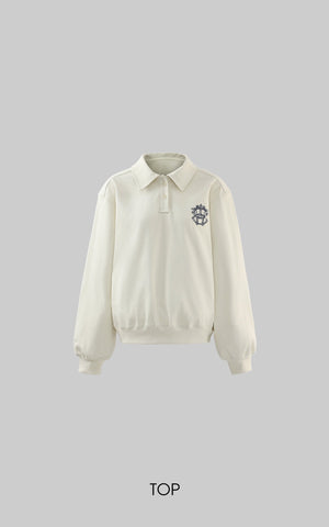 Minimalist Ribbed Knit Lounge Set with Logo Embroidery