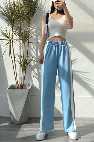 High Waist Side Split Wide Leg Pants