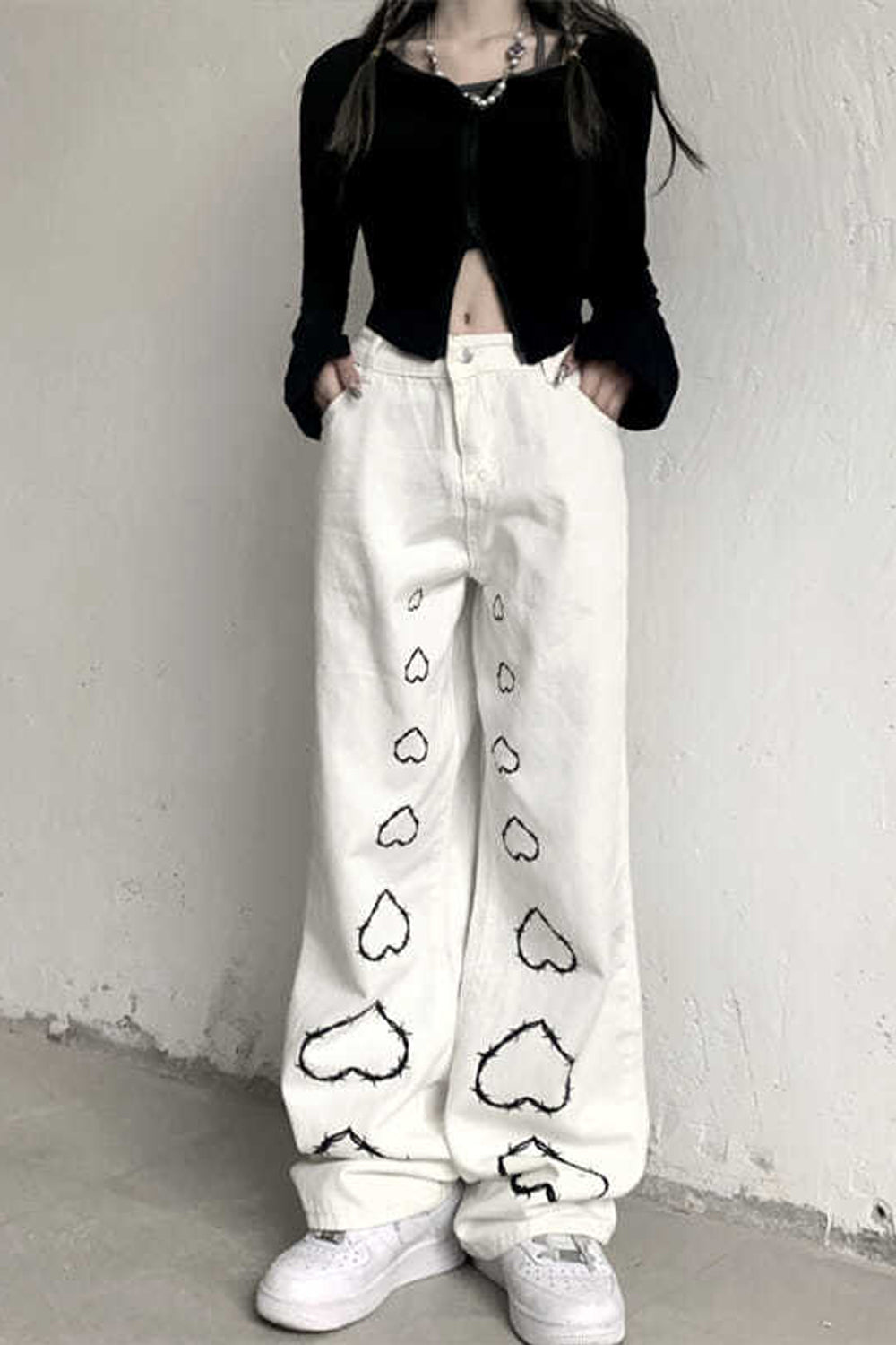Big Love Pattern Casual Wide Leg Pants