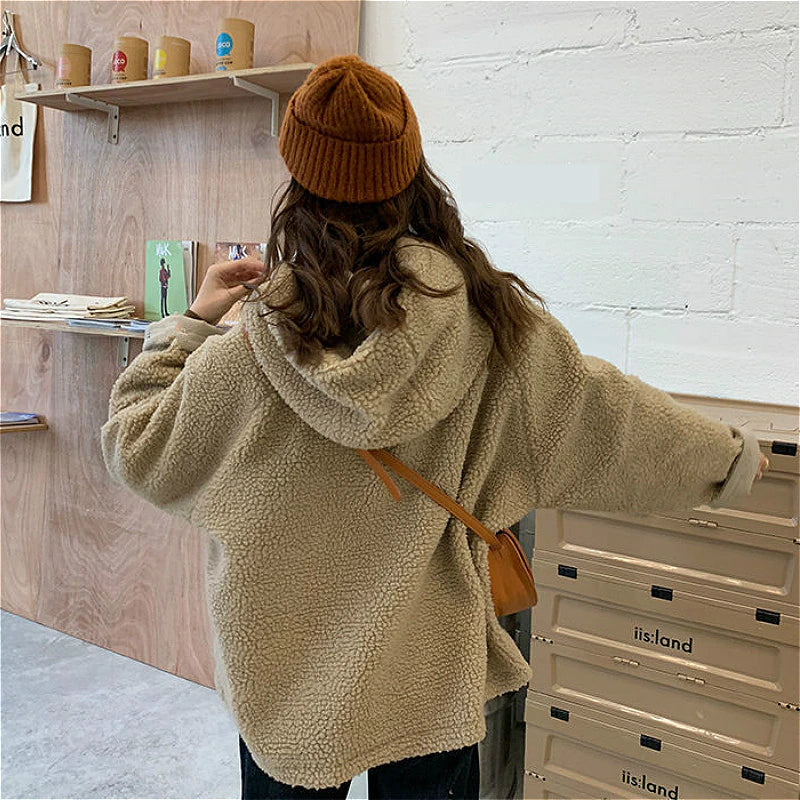 Double Style Warm Thicken Fluffy Parkas Jacket